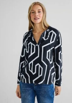 Classic Basics Blousejurkje Jurk -TrendyTijd Verkoop street one blouse met lange mouwen blauw