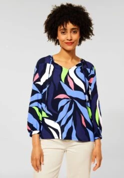 Winshape Mini-jurk WK1 Met Kangoeroezak -TrendyTijd Verkoop street one blouse zonder sluiting in tuniekstijl met print all over blauw