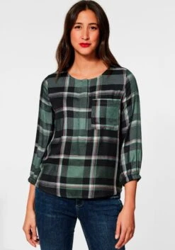 LINEA TESINI By Heine Jurk Met Overhemdkraag Jurk -TrendyTijd Verkoop street one geruite blouse style vivian