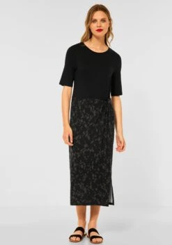 Melrose Party-jurk Met Kantapplicatie - Nieuwe Collectie -TrendyTijd Verkoop street one jerseyjurk zwart 1