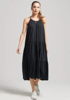 Tom Tailor Maxi-jurk -TrendyTijd Verkoop superdry zomerjurk jersey midi jurk in vintage look zwart