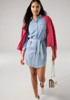 Tamaris Jurk Met Overhemdkraag Van Zachte Jeansstof -TrendyTijd Verkoop tamaris jurk met overhemdkraag van zachte jeansstof blauw 14