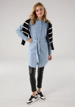 Tamaris Jurk Met Overhemdkraag Van Zachte Jeansstof -TrendyTijd Verkoop tamaris jurk met overhemdkraag van zachte jeansstof blauw 4