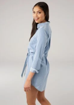 Tamaris Jurk Met Overhemdkraag Van Zachte Jeansstof -TrendyTijd Verkoop tamaris jurk met overhemdkraag van zachte jeansstof blauw 7