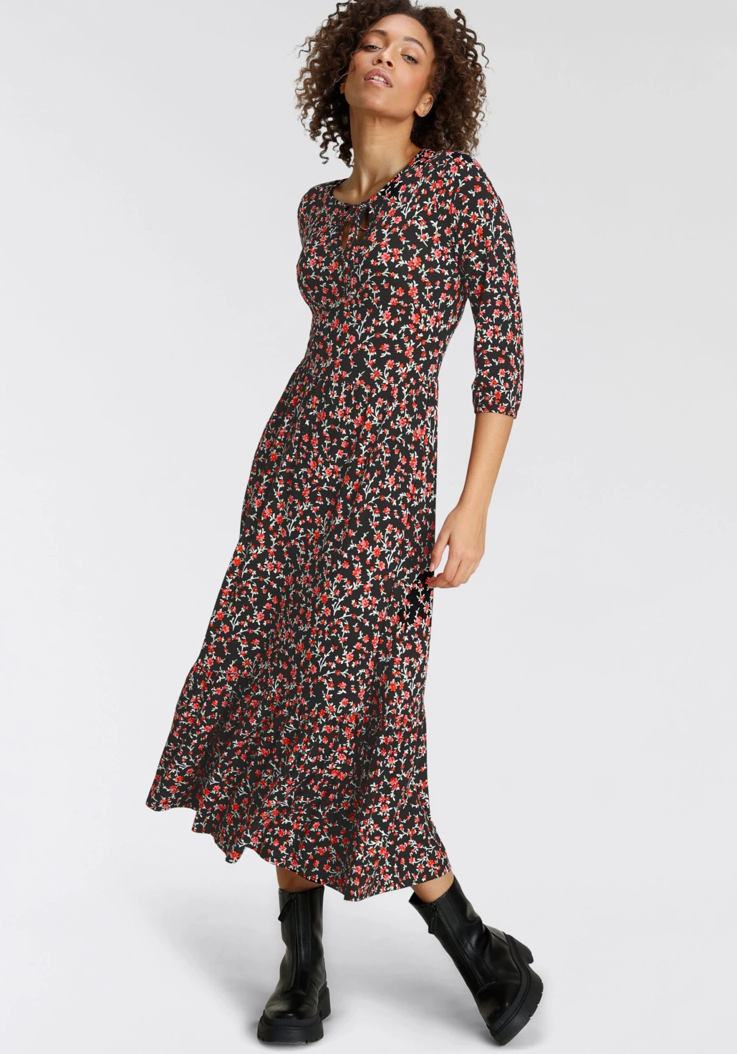 Tamaris Midi-jurk Comfortabele Jersey 3 Tamaris Midi-jurk Comfortabele Jersey