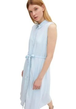 S.Oliver Midi-jurk Met Een Bindceintuur -TrendyTijd Verkoop tom tailor denim jeansjurk blauw 4