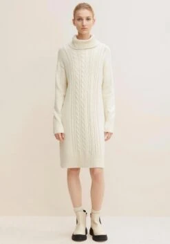 Ambria Gedessineerde Jurk 33 Ambria Gedessineerde Jurk -TrendyTijd Verkoop tom tailor tricotjurk beige 1