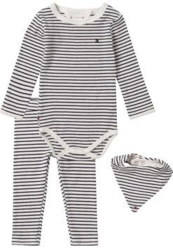 Klitzeklein Jurk, Broek & Hoofddoek Babyset Gemaakt Van Biologisch Katoen (voordeelset, 3-delig, Babymeisje) -TrendyTijd Verkoop tommy hilfiger body met lange mouwen baby rib 3 piece giftpack set 4 delig set van 3