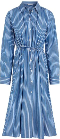 Tommy Hilfiger Curve Jurk Met Overhemdkraag CRV ORG CO STRIPE MIDI SHIRT DRS -TrendyTijd Verkoop tommy hilfiger curve jurk met overhemdkraag crv org co stripe midi shirt drs blauw 1