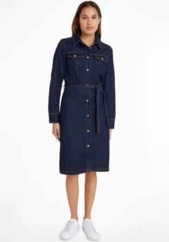 Calvin Klein Midi-jurk (set, 2-delig, Met Bindstrik) -TrendyTijd Verkoop tommy hilfiger jeansjurk dnm ls dress belt knee vic
