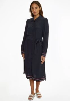 Lady Volantjurk Gedessineerde Jurk -TrendyTijd Verkoop tommy hilfiger jurk met overhemdkraag vis monogram shirt drs detail ls met bindstrik