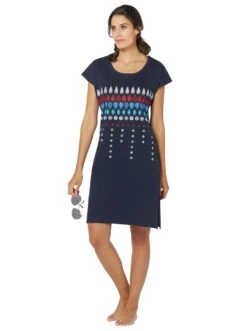 Saint Tropez Gedessineerde Jurk EdaSZ LS Dress 33 Saint Tropez Gedessineerde Jurk EdaSZ LS Dress -TrendyTijd Verkoop top ten zomerjurk blauw