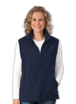 Lady Gedessineerde Jurk -TrendyTijd Verkoop trigema mouwloos fleecevest blauw