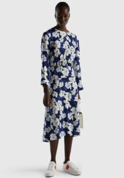 Cecil Gedessineerde Jurk 26 Cecil Gedessineerde Jurk -TrendyTijd Verkoop united colors of benetton midi jurk dress woven blauw 1