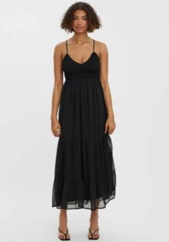 Only Gedessineerde Jurk ONLCARLY -TrendyTijd Verkoop vero moda chiffonjurk vmmakayla singlet long dress zwart 2