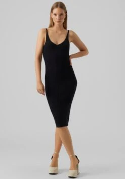 Comma Midi-jurk -TrendyTijd Verkoop vero moda jurk in overgooiermodel vmgold rib sl v nck belowkn dress