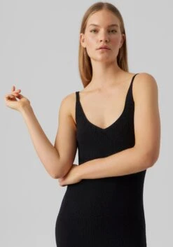 Vero Moda Jurk In Overgooiermodel VMGOLD RIB SL V-NCK BELOWKN DRESS -TrendyTijd Verkoop vero moda jurk in overgooiermodel vmgold rib sl v nck belowkn dress 3