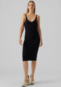 Vero Moda Jurk In Overgooiermodel VMGOLD RIB SL V-NCK BELOWKN DRESS -TrendyTijd Verkoop vero moda jurk in overgooiermodel vmgold rib sl v nck belowkn dress 4