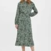 Vero Moda Jurk Met Overhemdkraag VMJLOE L/S 7/8 SHIRT DRESS WVN -TrendyTijd Verkoop vero moda jurk met overhemdkraag vmjloe l s 7 8 shirt dress wvn groen