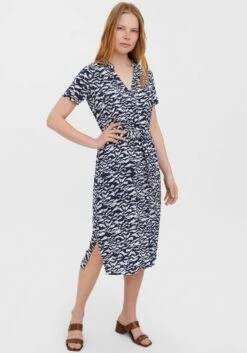 Vero Moda Jurk Met Overhemdkraag VMVICA S/S SHIRT DRESS -TrendyTijd Verkoop vero moda jurk met overhemdkraag vmvica s s shirt dress blauw 3