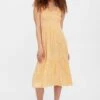 Vero Moda Midi-jurk VMJENNY SL SMOCK CALF DRESS WVN -TrendyTijd Verkoop vero moda midi jurk vmjenny sl smock calf dress wvn oranje 1
