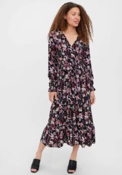 Vero Moda Midi-jurk VMLANA L/S MIDI DRESS WVN