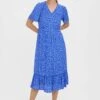 Vero Moda Midi-jurk VMTIRZA S/S CALF DRESS WVN -TrendyTijd Verkoop vero moda midi jurk vmtirza s s calf dress wvn blauw 2