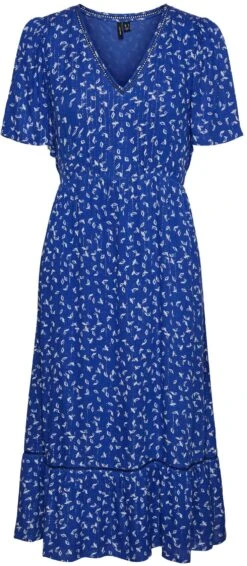 Vero Moda Midi-jurk VMTIRZA S/S CALF DRESS WVN 25 Vero Moda Midi-jurk VMTIRZA S/S CALF DRESS WVN -TrendyTijd Verkoop vero moda midi jurk vmtirza s s calf dress wvn blauw 5