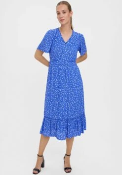 Vero Moda Midi-jurk VMTIRZA S/S CALF DRESS WVN 26 Vero Moda Midi-jurk VMTIRZA S/S CALF DRESS WVN -TrendyTijd Verkoop vero moda midi jurk vmtirza s s calf dress wvn blauw 6