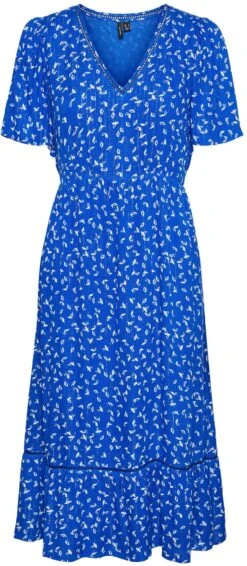 Vero Moda Midi-jurk VMTIRZA S/S CALF DRESS WVN 29 Vero Moda Midi-jurk VMTIRZA S/S CALF DRESS WVN -TrendyTijd Verkoop vero moda midi jurk vmtirza s s calf dress wvn blauw 9