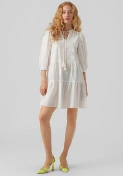 ONLY CARMAKOMA Mini-jurk CARAPRIL SS KNEE DRESS STRIPE JRS NOOS -TrendyTijd Verkoop vero moda tuniekjurk vmpretty 3 4 tunic noos wit