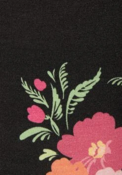 Vivance Gedessineerde Jurk Met Bloemmotief -TrendyTijd Verkoop vivance gedessineerde jurk met bloemmotief zwart 4