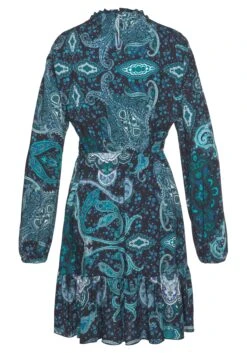 Vivance Gedessineerde Jurk Van Geweven Viscose -TrendyTijd Verkoop vivance gedessineerde jurk van geweven viscose blauw 2