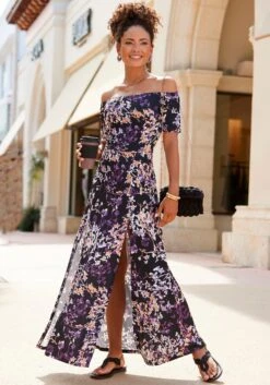 Vivance Maxi-jurk Met Randprint -TrendyTijd Verkoop vivance maxi jurk 7