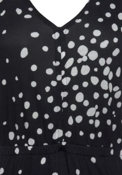 Vivance Maxi-jurk Met Stippenprint -TrendyTijd Verkoop vivance maxi jurk met stippenprint zwart 4