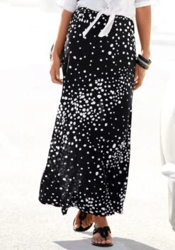 Buffalo Gedessineerde Jurk Met Smalle Rok -TrendyTijd Verkoop vivance maxirok met stippelprint zwart