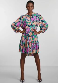 Y.A.S Gedessineerde Jurk YASERIKA 3/4 DRESS S. NOOS -TrendyTijd Verkoop yas gedessineerde jurk yaserika 3 4 dress s noos blauw 3