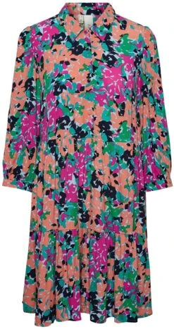 Y.A.S Gedessineerde Jurk YASERIKA 3/4 DRESS S. NOOS -TrendyTijd Verkoop yas gedessineerde jurk yaserika 3 4 dress s noos blauw 4