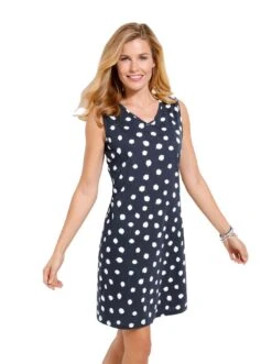 Gerry Weber Gedessineerde Jurk -TrendyTijd Verkoop zomerjurk blauw 1